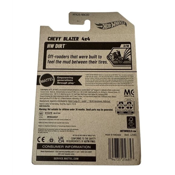 Hot Wheels Chevy Blazer 4x4 HW Dirt 2024 SUV - Picture 2 of 5